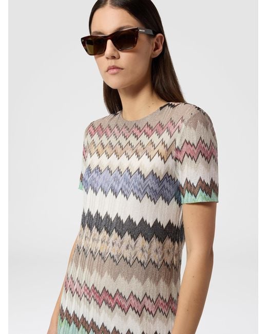 Missoni White Zig Zag Short Dress