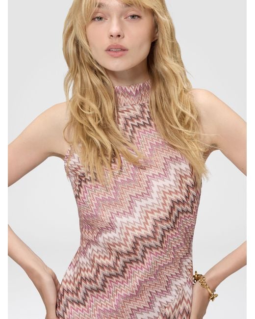 Missoni Pink Halterneck Viscose Mini Dress, & Multicoloured