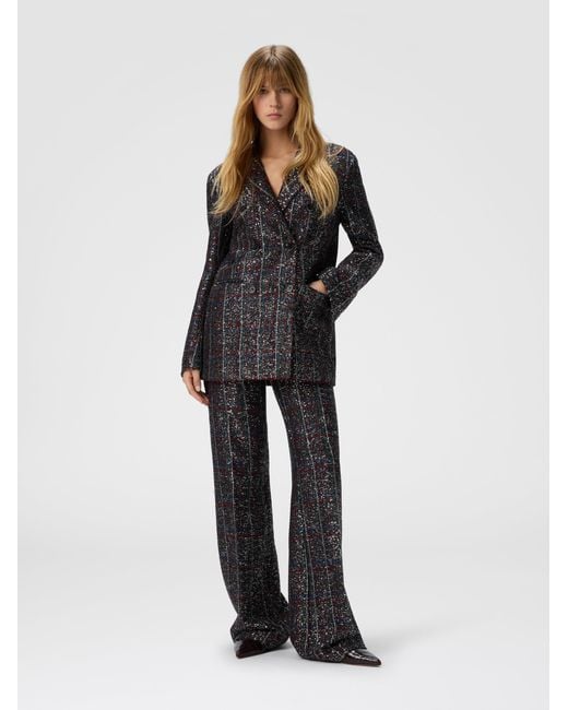 Missoni Black Double-Breasted Blazer With Check Pattern