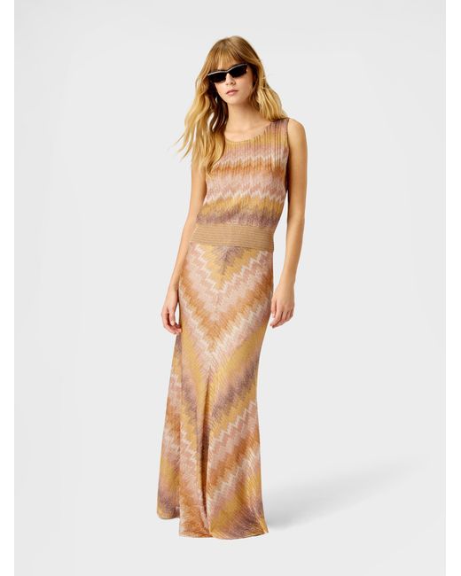 Missoni White Snake-Pattern Viscose Lamé Tank Top