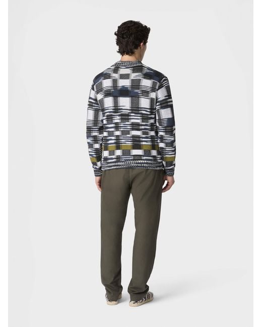 Missoni White Cotton-Blend Cardigan With Check Pattern for men