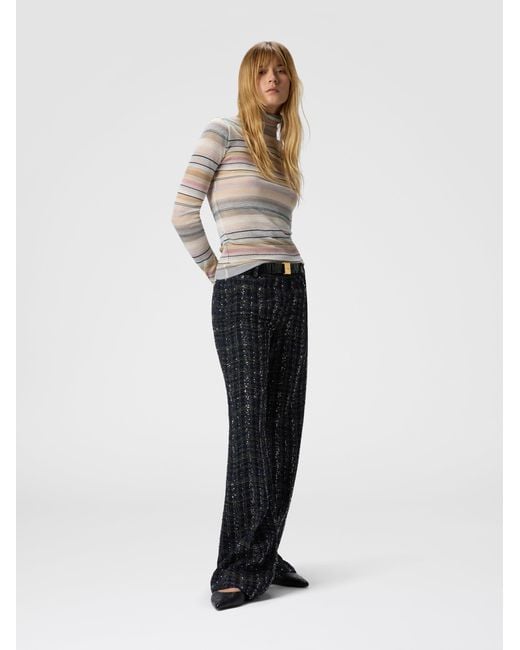 Missoni Black Tailored Check And Wave Pattern Trousers