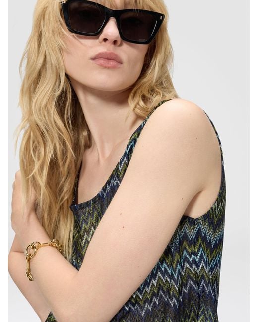 Missoni Multicolor Sleeveless Viscose Top With Snake Motif