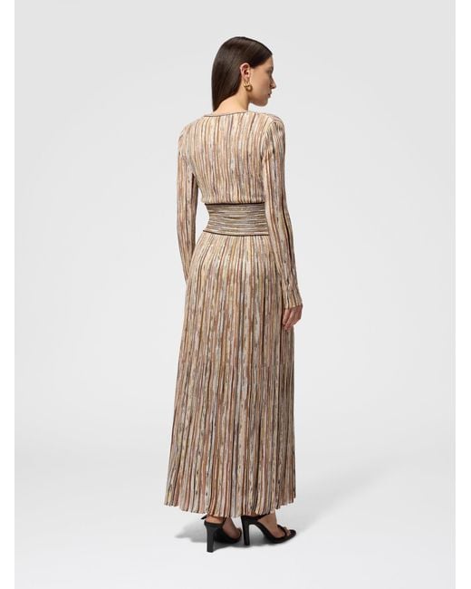 Missoni Natural Long Ribbed Viscose-Blend Dress With Sequins