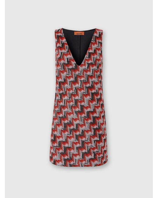 Missoni Mini Dress With V-Neck And Embroidered Lace