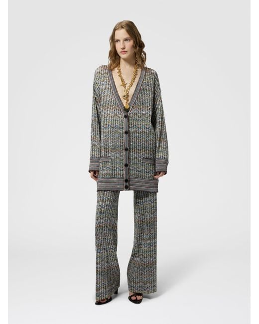 Missoni Gray Oversized Viscose-Blend Cardigan With Sequins
