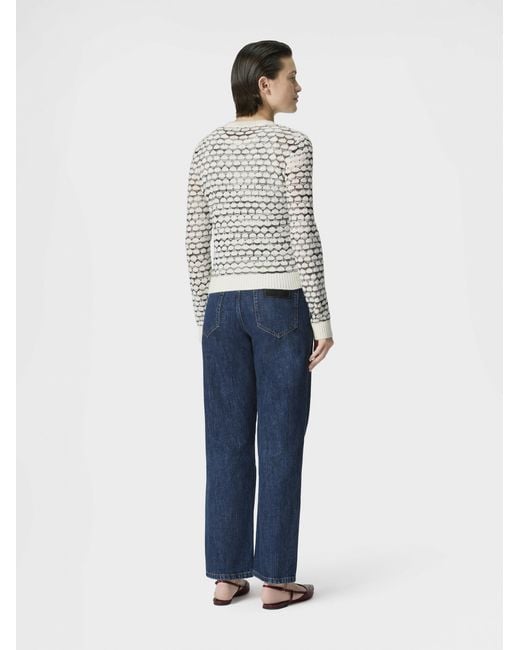 Missoni White Cashmere And Viscose Cardigan With Contrast Trim