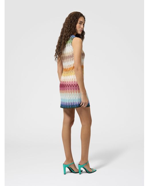 Missoni White Sleeveless Dégradé Viscose Mini Dress