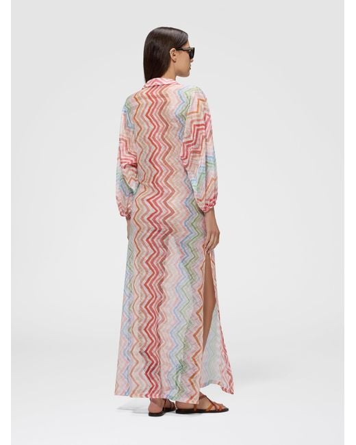 Missoni Pink Long Zig Zag Printed Cover-Up