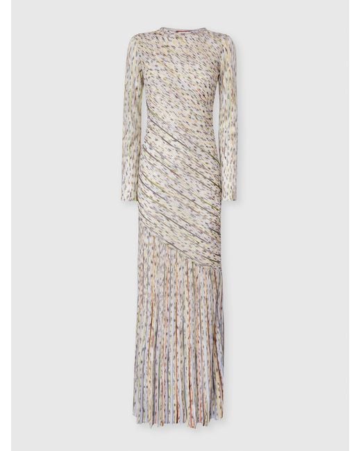 Missoni White Long-Sleeved Dress With Lurex