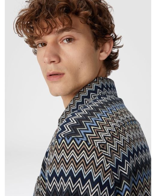 Missoni Zick-Zack-Hemd Aus Baumwolle, Herren, Größe in Gray für Herren