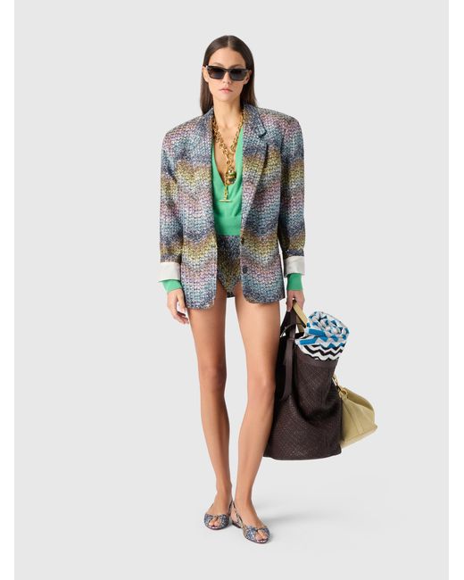 Missoni Blue Oversized Single-Breasted Blazer