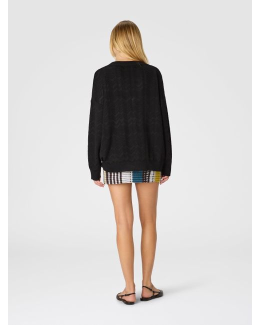 Maglia Oversize Con Scollo A V di Missoni in Black
