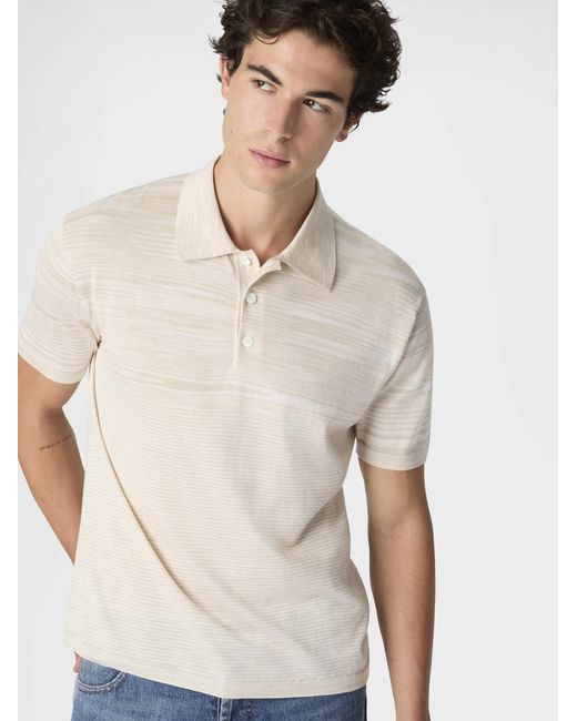 Missoni White Flamed Mercerized Cotton Polo Shirt for men