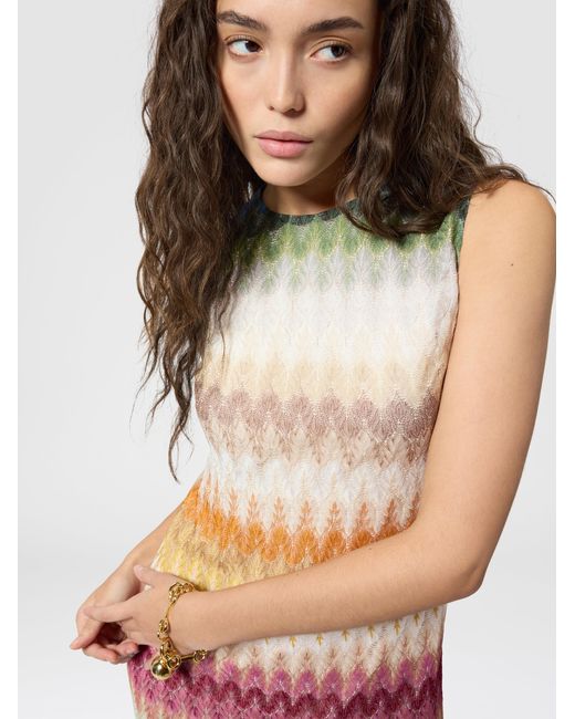 Missoni White Sleeveless Dégradé Viscose Mini Dress