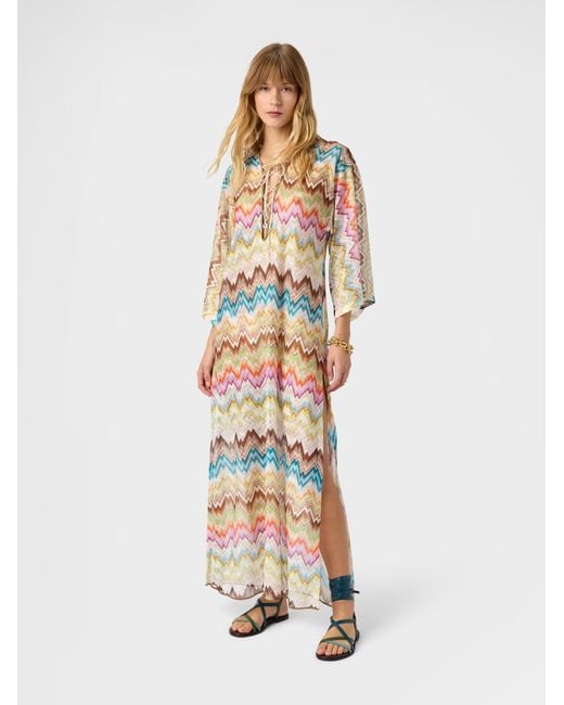 Missoni Multicolor Caftan Cover-Up With Irregular Zig Zag Print