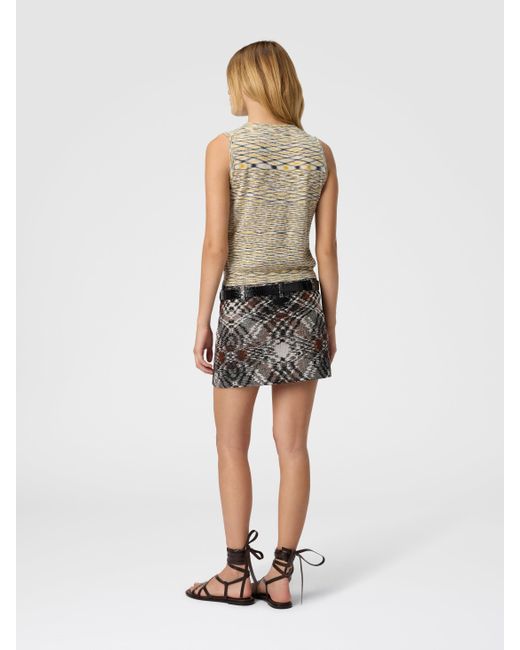 Missoni White Buttoned Vest With Flame Pattern