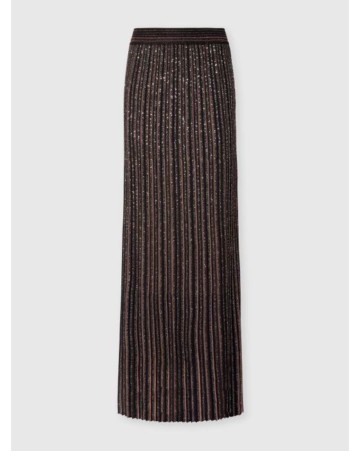 Missoni Brown Langer Rock Mit Lamé-Streifen, Damen, Schwarz & Braun, Größe