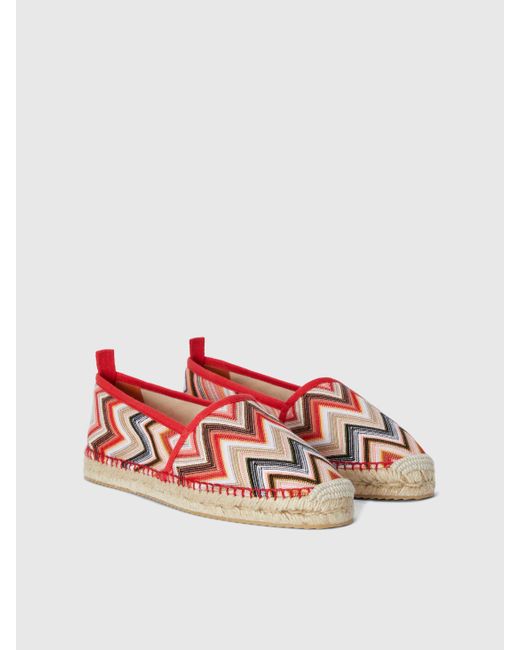 Espadrillas Slip On Motivo Zig Zag, Donna, Taglia di Missoni in Red