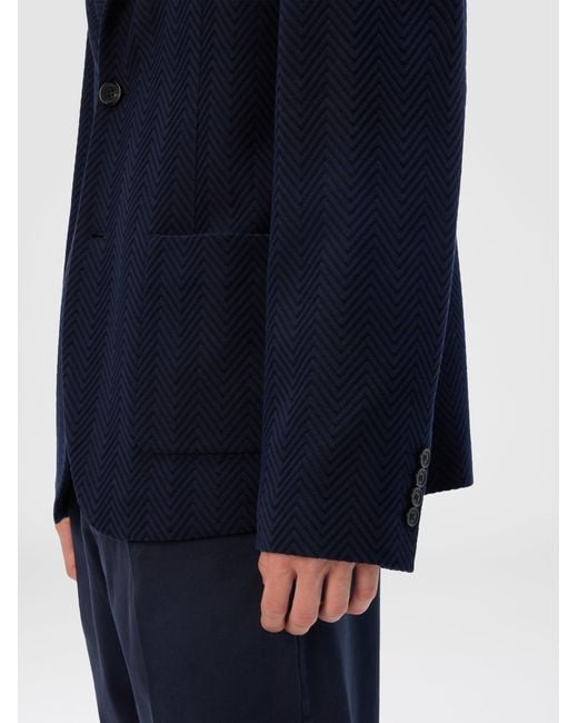Missoni Blue Single-Breasted Jacket With Zigzag Pattern for men