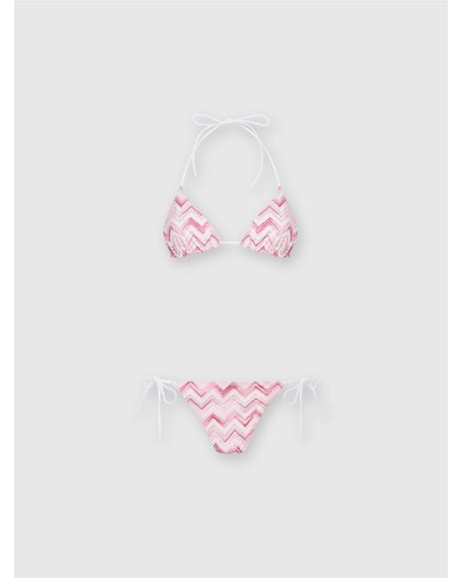 Missoni Pink Slub Zigzag Viscose Blend Bikini