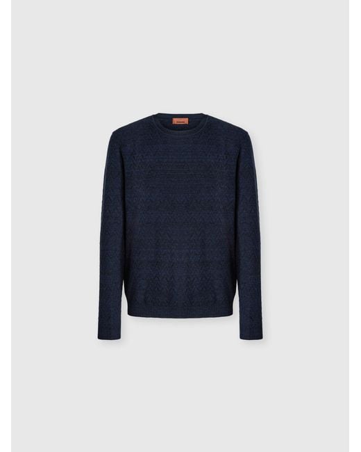 Pullover Girocollo di Missoni in Blue da Uomo