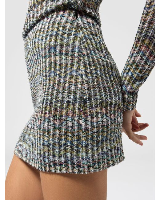 Missoni Multicolor Chevron Viscose-Blend Mini Skirt With Sequins