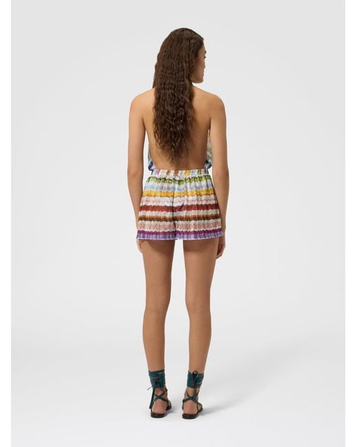 Missoni White Short Zig Zag Tulle Cover-Up Jumpsuit