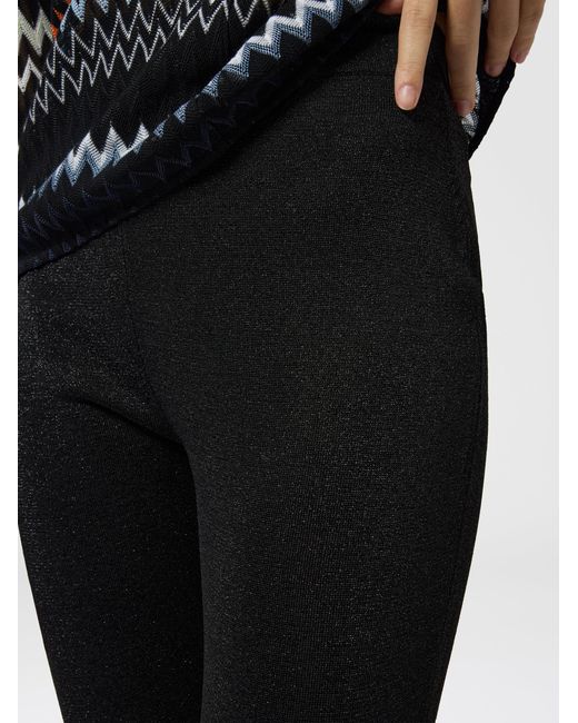 Missoni Black Lamé Fabric Flare Trousers