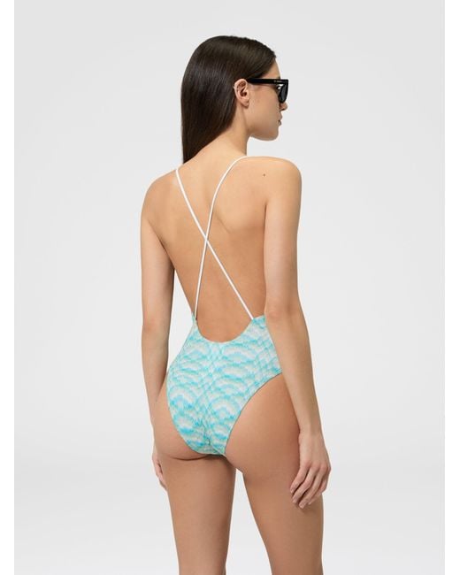 Missoni Blue One-Piece Swimsuit