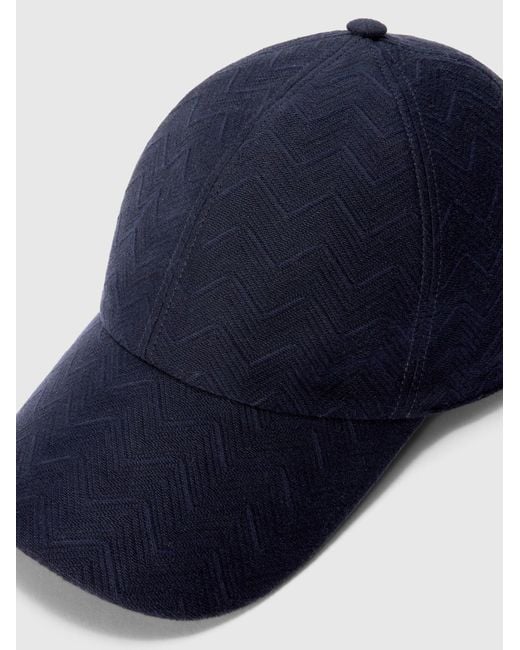 Missoni Blue Cotton Zigzag Hat With Visor for men