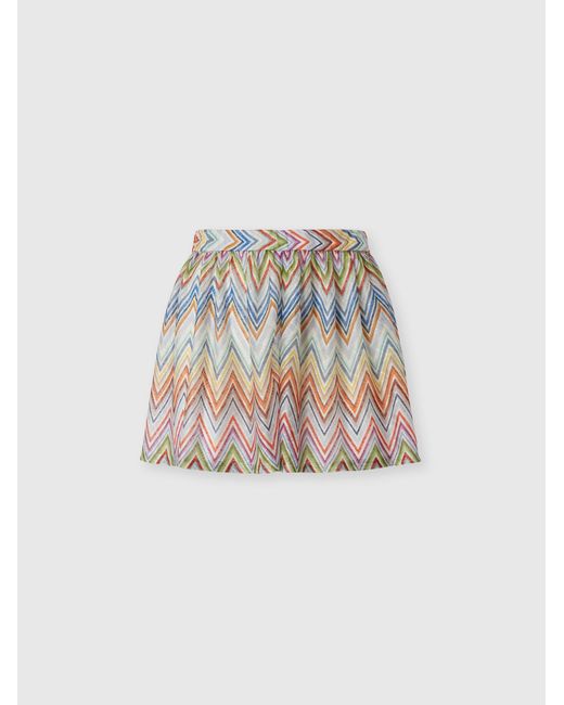Missoni White Zig Zag Printed Fabric Shorts