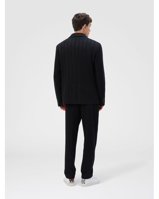 Missoni Black Straight Pants With Zigzag Pattern for men