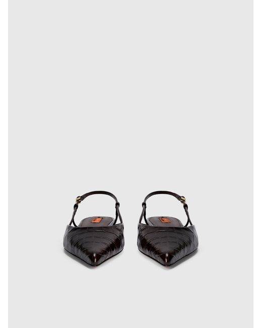 Missoni White Faux Croccodile Leather Patterned Clogs