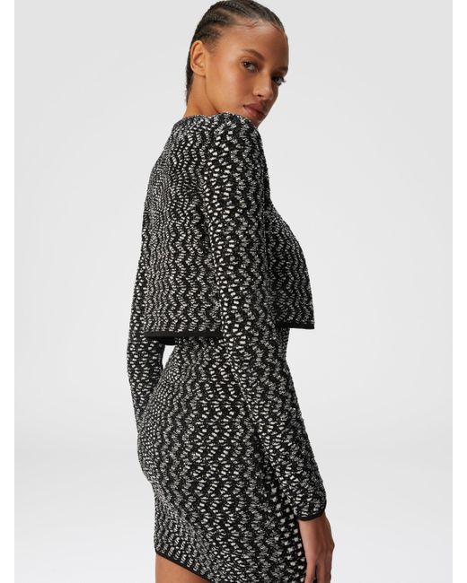 Missoni Black Geprägte Zick-Zack-Strickjacke Mit Pailletten, Damen, Größe