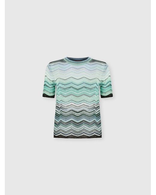 Missoni Blue Crew-Neck T-Shirt