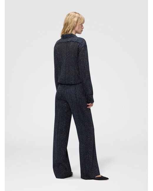 Missoni Blue Viscose Lamé Shirt With Greek Key Motif