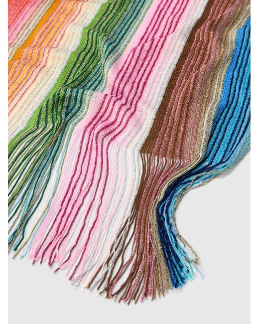 Missoni Multicolor Striped Viscose-Blend Scarf With Fringes