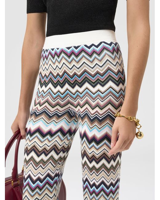 Missoni White Straight-Leg Viscose And Wool Chevron Trousers