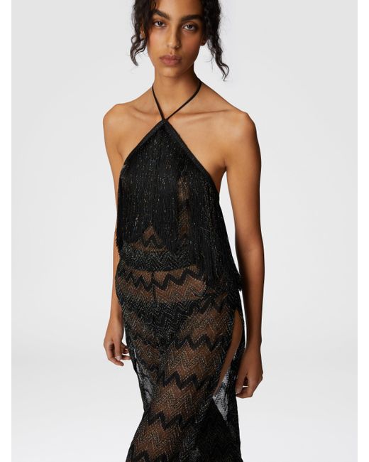 Missoni Multicolor Zig Zag Lamé Viscose Jumpsuit With Fringes, & Lamé