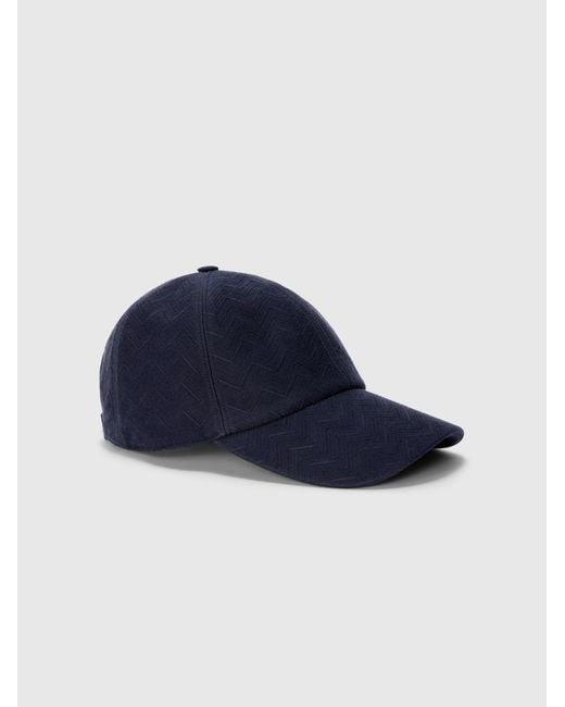 Missoni Blue Cotton Zigzag Hat With Visor for men