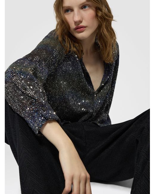 Missoni Black Oversized Shirt With Sequin Applications