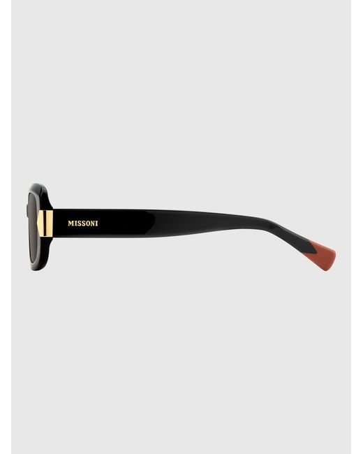 Missoni Black Leisure Rectangular Acetate Sunglasses