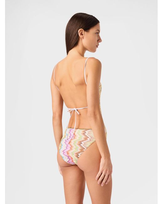 Missoni White Printed One-Piece Swimsuit With Open Back