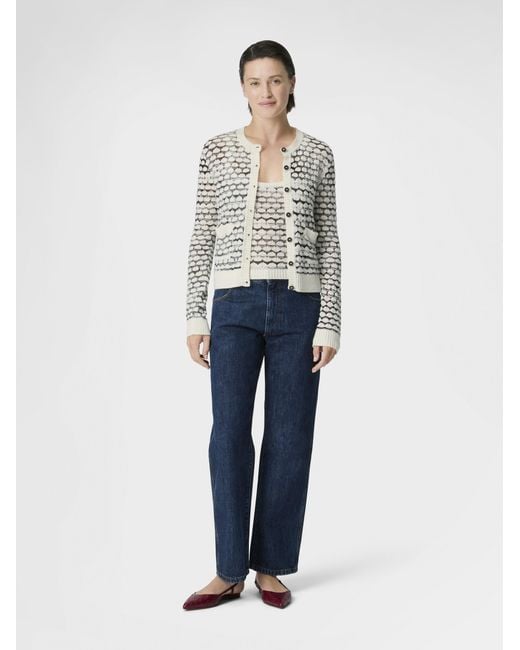 Missoni White Cashmere And Viscose Cardigan With Contrast Trim