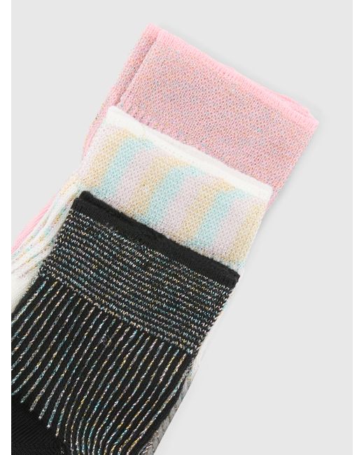 Missoni White Set Mit 3 Lamé Gerippten Socken, Damen, Größe