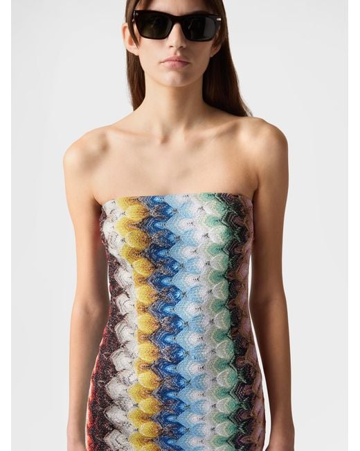 Missoni Blue Bustier Mini Dress