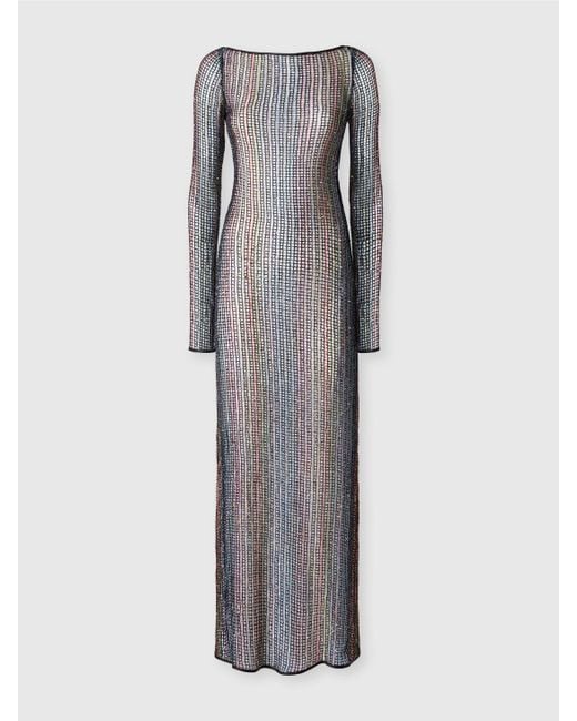Couverture De Maillot De Bain Longue En Filet Avec Dos Nu, Femme, Taille Missoni en coloris Gray