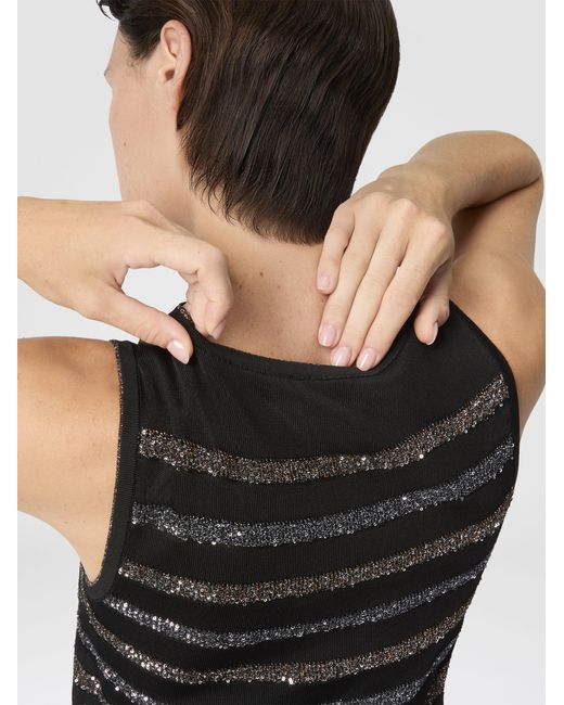 Missoni Black Sleeveless Striped Mini Dress With Sequins