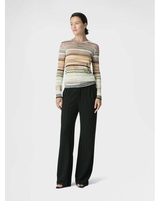 Missoni White Striped Flame Viscose Crewneck Sweater